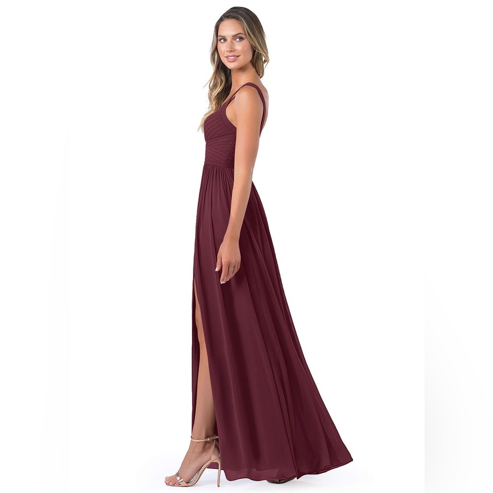 AZAZIE Chanel Wine Maroon Red Floor Length Bridesmaid Formal Dress *FREE gift* - Picture 3 of 13